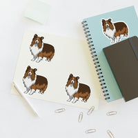 Shetland Sheepdog Sticker Sheets, 2 Image Sizes, 3 Image Surfaces, Water Resistant Vinyl, FREE Shipping, Made in USA!!