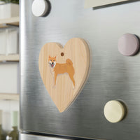 Shiba Inu Wooden Ornaments, 6 Shapes, Solid Wood, Magnetic Back, Comes with Red Ribbon, FREE Shipping, Made in USA!!