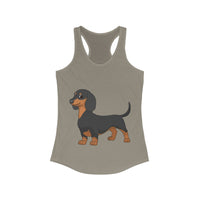 Dachshund  Women's Ideal Racerback Tank, XS - 2XL, 8 Colors, Soft Cotton/Polyester, Extra Light Fabric, FREE Shipping, Made in USA!!