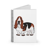 Basset Hound Spiral Notebook - Ruled Line, 118 pages, Shopping Lists, School Notes, Poems, Grocery, FREE Shipping, Made in USA!!