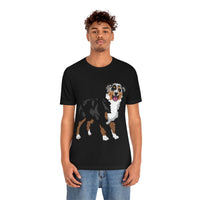 Australian Shepherd Unisex Jersey Short Sleeve Tee, XS-3XL, 14 Colors, Soft Cotton, Light Fabric, FREE Shipping, Made in USA!!