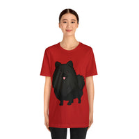 Black Pomeranian Unisex Jersey Short Sleeve Tee, S - 3XL, 16 Colors, Cotton, Light Fabric, FREE Shipping, Made in USA!!