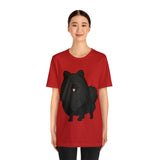 Black Pomeranian Unisex Jersey Short Sleeve Tee, S - 3XL, 16 Colors, Cotton, Light Fabric, FREE Shipping, Made in USA!!