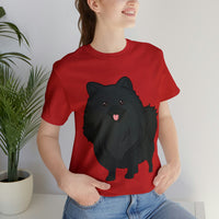 Black Pomeranian Unisex Jersey Short Sleeve Tee, S - 3XL, 16 Colors, Cotton, Light Fabric, FREE Shipping, Made in USA!!