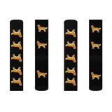 Golden Retriever Sublimation Socks, 3 Sizes, Polyester/Spandex, Ribbed Tube, Cushioned Bottoms, FREE Shipping, Made in USA!!