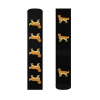Golden Retriever Sublimation Socks, 3 Sizes, Polyester/Spandex, Ribbed Tube, Cushioned Bottoms, FREE Shipping, Made in USA!!