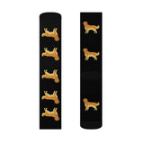 Golden Retriever Sublimation Socks, 3 Sizes, Polyester/Spandex, Ribbed Tube, Cushioned Bottoms, FREE Shipping, Made in USA!!