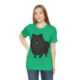 Black Pomeranian Unisex Jersey Short Sleeve Tee, S - 3XL, 16 Colors, Cotton, Light Fabric, FREE Shipping, Made in USA!!
