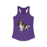 Tricolor Cavalier King Charles Spaniel Women's Ideal Racerback Tank Top, 8 Colors