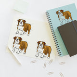 Bulldog Sticker Sheets, 2 Image Sizes, 3 Image Surfaces, Water Resistant Vinyl, FREE Shipping, Made in USA!!