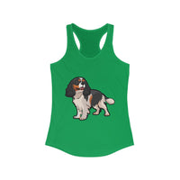 Tricolor Cavalier King Charles Spaniel Women's Ideal Racerback Tank Top, 8 Colors