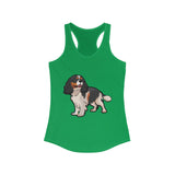 Tricolor Cavalier King Charles Spaniel Women's Ideal Racerback Tank Top, 8 Colors