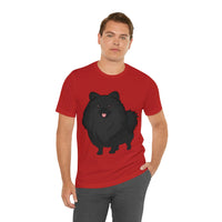 Black Pomeranian Unisex Jersey Short Sleeve Tee, S - 3XL, 16 Colors, Cotton, Light Fabric, FREE Shipping, Made in USA!!