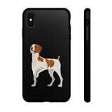 Brittany Dog Tough Cell Phone Cases, Dual Layer Case, Impact Resistant Outer Shell, Clear, Open Ports, Samsung & iPhone, Made in the USA!!