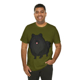 Black Pomeranian Unisex Jersey Short Sleeve Tee, S - 3XL, 16 Colors, Cotton, Light Fabric, FREE Shipping, Made in USA!!