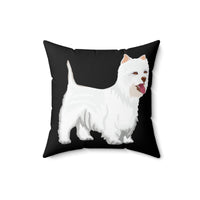 West Highland White Terrier Spun Polyester Square Pillow, 4 Sizes, Polyester Cover and Pillow, FREE Shipping, Made in USA!!