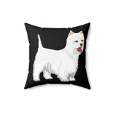 West Highland White Terrier Spun Polyester Square Pillow, 4 Sizes, Polyester Cover and Pillow, FREE Shipping, Made in USA!!