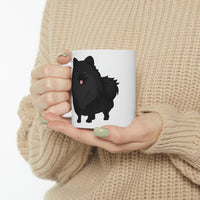 Black Pomeranian Ceramic Mug 11oz, Rounded Corners, Customized, Coffee, Tea, Chocolate, Microwave & Dishwasher Safe,  FREE Shipping