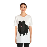 Black Pomeranian Unisex Jersey Short Sleeve Tee, S - 3XL, 16 Colors, Cotton, Light Fabric, FREE Shipping, Made in USA!!