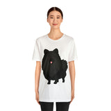 Black Pomeranian Unisex Jersey Short Sleeve Tee, S - 3XL, 16 Colors, Cotton, Light Fabric, FREE Shipping, Made in USA!!
