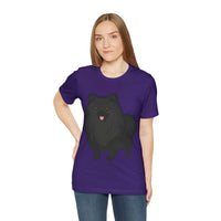 Black Pomeranian Unisex Jersey Short Sleeve Tee, S - 3XL, 16 Colors, Cotton, Light Fabric, FREE Shipping, Made in USA!!