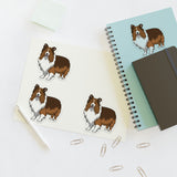 Shetland Sheepdog Sticker Sheets, 2 Image Sizes, 3 Image Surfaces, Water Resistant Vinyl, FREE Shipping, Made in USA!!