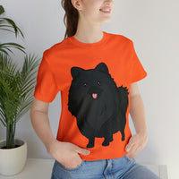 Black Pomeranian Unisex Jersey Short Sleeve Tee, S - 3XL, 16 Colors, Cotton, Light Fabric, FREE Shipping, Made in USA!!