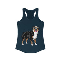 Australian Shepherd Women's Ideal Racerback Tank, XS-2XL, 15 Colors, Slim Fit, Extra LIght Fabric, FREE Shipping, Made in USA!!