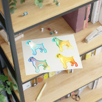 Boxer Sticker Sheets, 2 Image Sizes, 3 Image Surfaces, Water Resistant Vinyl, FREE Shipping, Made in USA!!