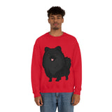 Black Pomeranian Unisex Heavy Blend™ Crewneck Sweatshirt, S - 3XL; 4 Colors; Cotton/Polyester; Medium Heavy Fabric; FREE Shipping; Made in USA!!