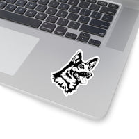 German Shepherd Kiss-Cut Stickers, 4 Sizes, Indoor/Outdoor Use, White or Transparent, FREE Shipping, Made in USA!!