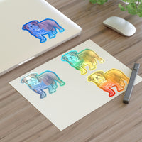 Bulldog Sticker Sheets, 2 Image Sizes, 3 Image Surfaces, Water Resistant Vinyl, FREE Shipping, Made in USA!!