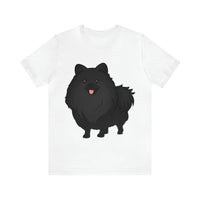 Black Pomeranian Unisex Jersey Short Sleeve Tee, S - 3XL, 16 Colors, Cotton, Light Fabric, FREE Shipping, Made in USA!!