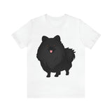 Black Pomeranian Unisex Jersey Short Sleeve Tee, S - 3XL, 16 Colors, Cotton, Light Fabric, FREE Shipping, Made in USA!!