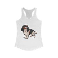 Tricolor Cavalier King Charles Spaniel Women's Ideal Racerback Tank Top, 8 Colors