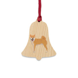 Shiba Inu Wooden Ornaments, 6 Shapes, Solid Wood, Magnetic Back, Comes with Red Ribbon, FREE Shipping, Made in USA!!