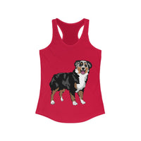 Australian Shepherd Women's Ideal Racerback Tank, XS-2XL, 15 Colors, Slim Fit, Extra LIght Fabric, FREE Shipping, Made in USA!!