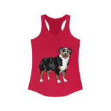 Australian Shepherd Women's Ideal Racerback Tank, XS-2XL, 15 Colors, Slim Fit, Extra LIght Fabric, FREE Shipping, Made in USA!!