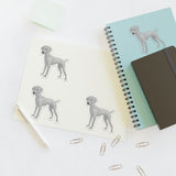 Weimaraner Sticker Sheets, 2 Image Sizes, 3 Image Surfaces, Water Resistant Vinyl, FREE Shipping, Made in USA!!