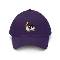 Basset Hound Unisex Twill Hat, Cotton Twill, Adjustable Velcro Closure, FREE Shipping, Made in USA!!