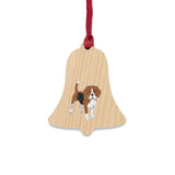 Beagle Wooden Ornaments, 6 Shapes, Solid Wood, Magnetic Back, Red Ribbon for Hanging, FREE Shipping, Made in the USA!!