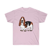 Basset Hound Unisex Ultra Cotton Tee, S - 5XL, 10 Colors, FREE Shipping, Made in USA!!