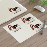 Basset Hound Sticker Sheets, Water Resistant, On Sheet Per Listing, Indoor/Short Term Outdoor Use, FREE Shipping, Made in USA!!