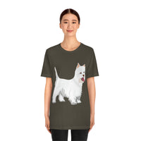 West Highland White Terrier Unisex Jersey Short Sleeve Tee, S - 3XL, Cotton, Light Fabric, FREE Shipping, Made in USA!!