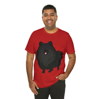 Black Pomeranian Unisex Jersey Short Sleeve Tee, S - 3XL, 16 Colors, Cotton, Light Fabric, FREE Shipping, Made in USA!!