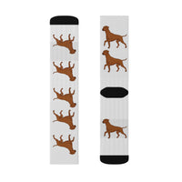 Rhodesian Ridgeback Sublimation Socks, 3 Sizes, Polyester/Spandex, Cushioned Bottoms, FREE Shipping, Made in USA!!