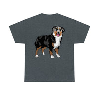 Australian Shepherd Unisex Heavy Cotton Tee, S-5XL, 12 Colors, 100% Cotton, Light Fabric, FREE Shipping, Made in USA!!