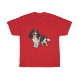 Tricolor Cavalier King Charles Spaniel Unisex Heavy Cotton Tee