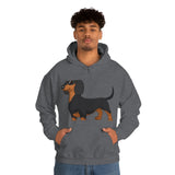 Dachshund Unisex Heavy Blend™ Hooded Sweatshirt, S - 5XL, 13 Colors, Cotton/Polyester, FREE Shipping, Made in USA!!