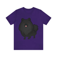 Black Pomeranian Unisex Jersey Short Sleeve Tee, S - 3XL, 16 Colors, Cotton, Light Fabric, FREE Shipping, Made in USA!!